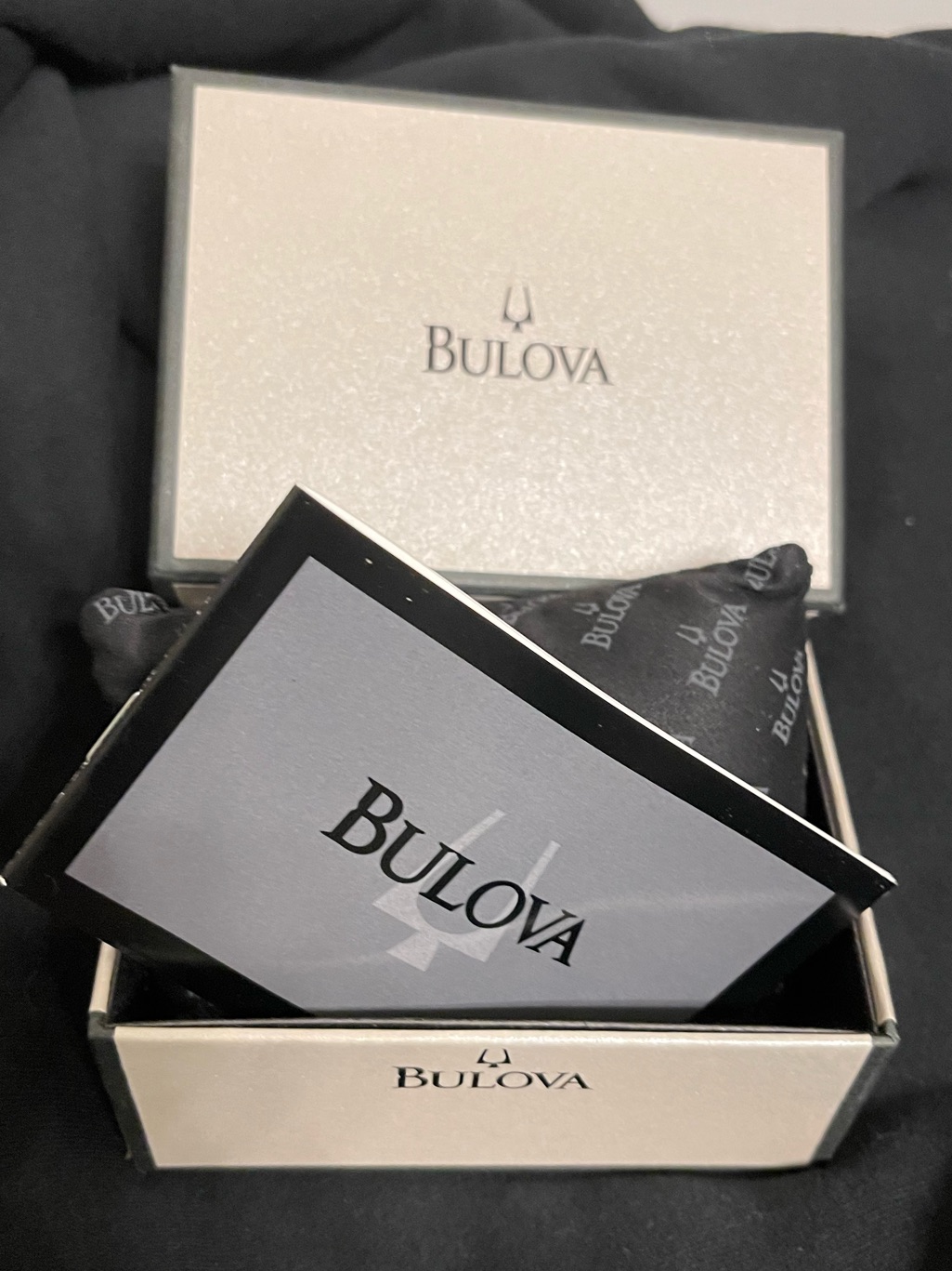 Auth Bulova Empty Presentation Display Storage Watch Box W Inserts
